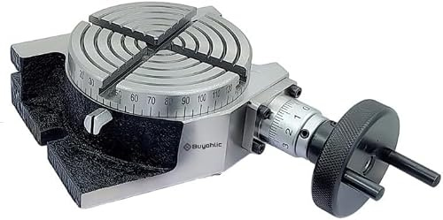 H&P Precision Rotary Table with 4 T-Slots for Milling Machine, Horizontal & Vertical Rotary Table, Regular and Tilting Models(4 Regular Rotary Table)