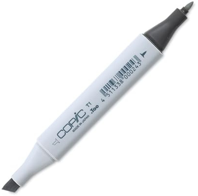 COPIC Classic Marker Typ T - 1, toner gray No. 1, professioneller Layoutmarker, mit einer breiten und einer feinen Spitze