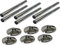 6 x Radiator Pipe Sleeve Covers and Pipe Collars in Chrome Effect 15mm x 200mm