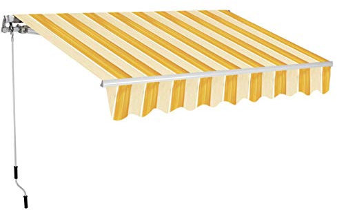 TENDE TENDA DA SOLE DA BALCONE A BRACCI RETRATTILI BARRA QUADRA 400x300 (GIALLA)