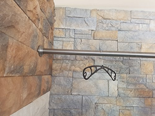 Edelstahl Garderobenstange Kleiderstange 33,7 mm aus V2A Bayarm® 120 cm