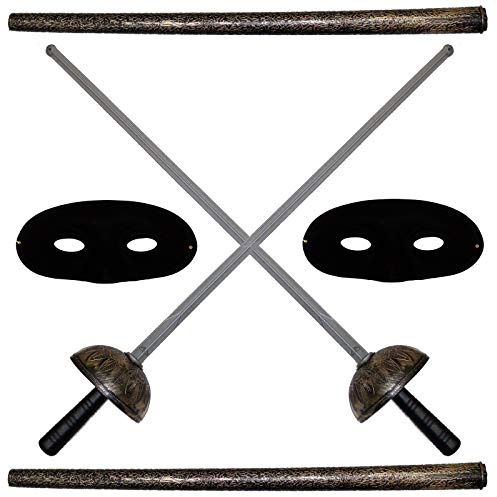 2 x Florett 60cm Waffe für Kostüm Pirat Zorro Kostümaccessoire 2 Florette