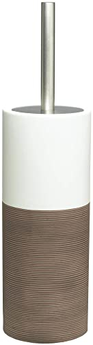 Sealskin Toilettenbürste Doppio, WC-Bürstengarnitur aus natürlichem Porzellan, WC-Bürste mit Aluminium-Griff, freistehend und somit flexibel ohne Bohren zu platzieren, Farbe: Braun, handbemalt