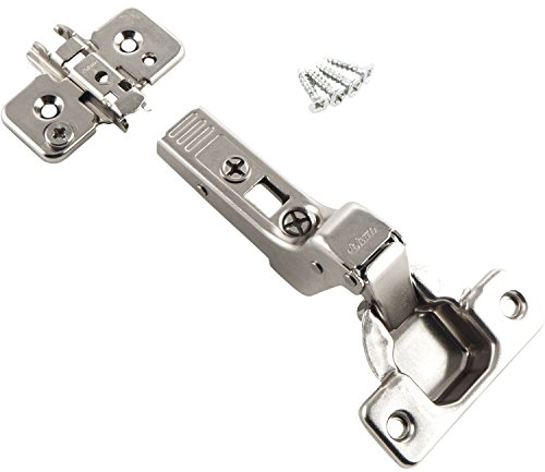 BLUM Clip top Möbel-Scharnier | Möbelband; Innenanschlag, 2 Stück inkl. Montageplatten, Schrauben und Montageanleitung