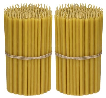 NKlaus 1308g. Velas de altar de cera de abeja velas finas de calidad eclesiástica velas rituales (aprox. 400 piezas) 36261