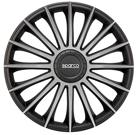 Satz Sparco Radzierblenden Torino 13-Zoll Schwarz/Silber