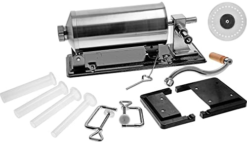 Browin 311004 Insaccatrice Orizzontale per Salsiccia 4 kg, insaccatrice Manuale per Salsicce, rigaglie, 4 imbuti di Diverso Diametro, Acciaio Inox
