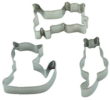 BekkiB 880063 Set of 3 Cat Cookie Cutters Animal Kitten Cat Biscuit Fondant