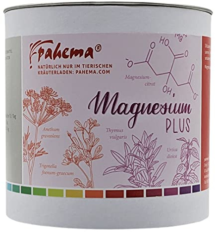 Pahema Magnesium Plus 250 g – für Muskeln und Nerven bei Hunden | Mit Magnesiumcitrat & Kräutern • Für aktive, sportliche, sensible oder nervöse Tiere