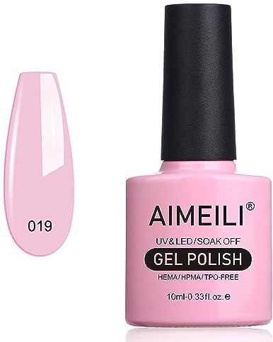 AIMEILI Pink Nail Polish Soak Off UV LED Nude Pink Gel Varnish 10 ml - Cake Pop (019)