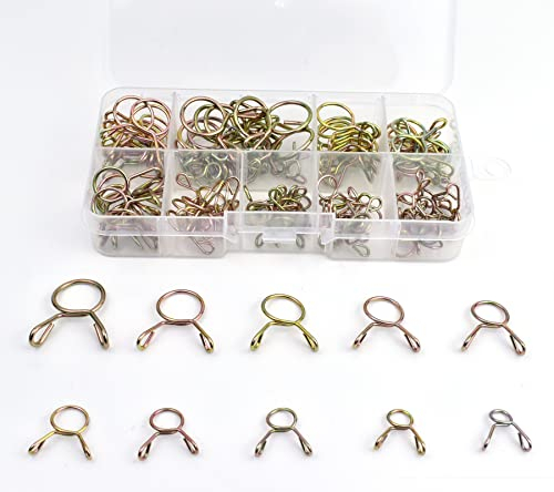 100 Stücke Schlauchschellen Set 10 Größen, Schlauchklemmen Federklemme Für Rohrschellen 5mm -14mm