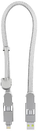 Rolling Square, inCharge XL 30 cm, USB-C-Kabel, Universal-Smartphone-Kabel, Geschenk für Männer, 6-in-1-Universalladegerät für Smartphones, technisches Gadget, Gelb, Lightning-Kabel 100 W