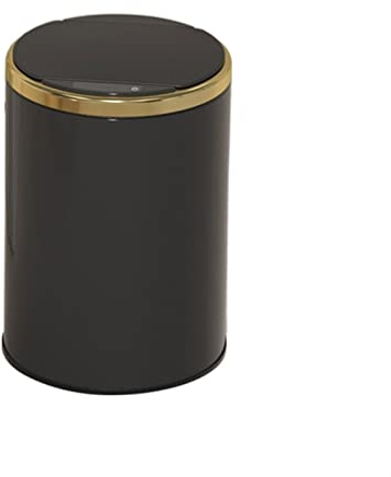 Sopbehållare 6L / 9L / 12L Intelligenta soptunnor Hem Vardagsrum Automatisk sensor Badrum Toalett Elektriska soptunnor i sovrummet Papperskorgen för hem och kökssopkorg för in (Color : Svart, Size :
