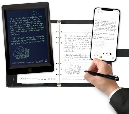 Ophayapen Smart Sync Pen for Note Taking with Notebook and Writing Board,Real-time Sync for Digitizing,Convert to Text,Storing,Sharing Paper Notes via APP on Smartphone/IPAD (Android and iOS)