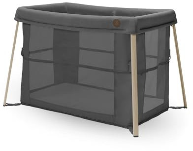 Maxi-Cosi Iris 2-in-1 Baby Travel Cot, 0 – 3 Years, up to 15 kg, Compact, 2 Sleeping Levels, Foldable & Lightweight, Thick Foam Mattress, Mesh Sides, Travel Bag, Eco Care, Beyond Graphite