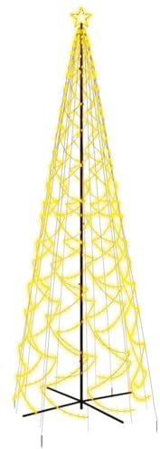 vidaXL LED-Weihnachtsbaum Kegelform Warmweiß 1400 LEDs 160x500 cm