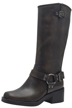 Tamaris Botas de Caña Larga para Mujer, Tacón Cuadrado, Veganas, Puro, 38 EU
