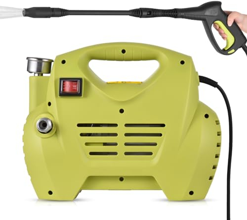 Jemora Idropulitrice elettrica 1300 PSI Max. Idropulitrice Portatile ad Alta Pressione con spruzzatore Regolabile IPX5 Macchina per la Pulizia dell'auto con Motore a induzione Automatica Impermeabile