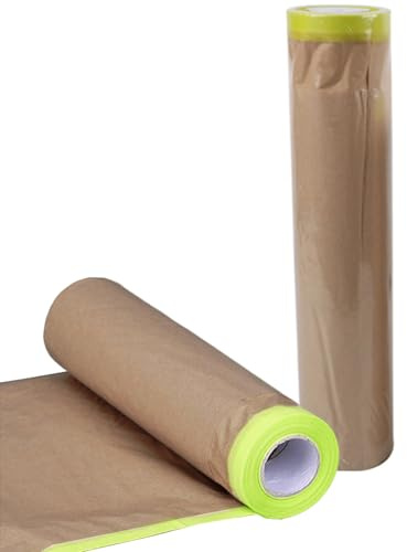 2 rollos de papel de recubrimiento, con cinta adhesiva, 0,45 m x 12 m, lámina protectora de pintura, para pintar el hogar y el coche