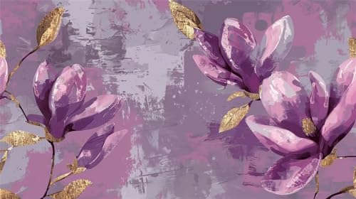Malen nach Zahlen Erwachsene, DIY Malen nach Zahlen Blume, 180x100cm DIY Magnolie mit Pinsel und Acrylfarben, Set Malen nach Zahlen ab 6 7 8 9 10 11 12 Jahre Mädchen Jungen Teenager Kreatives Geschenk
