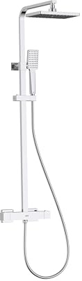 Napoli Adjustable Thermostatic Rigid Riser Diverter Bar Shower Chrome