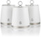 Swan SWKA18536WHT Serenity Set of 3 Kitchen Storage Canisters for Tea, Coffee, and Sugar with Smooth Matt Finish and Stainless Steel Accents, 1.3L, White
