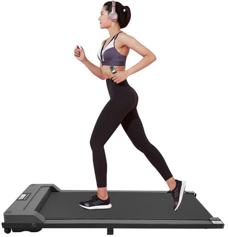 Laufband für Zuhause, 3 HP Elektrische Fitness Treadmill mit LED-Anzeige & Fernbedienung, Mini Laufband Unter dem Schreibtisch, für Zuhause, Büro, 600W, Gray