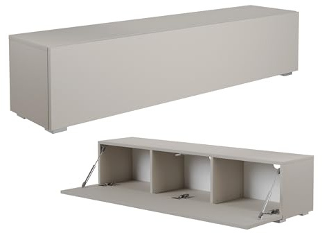 PLATAN ROOM Fernsehschrank TV-Lowboard 105/140 / 160/210 / 280 In Weiß Hängend Oder Stehend Hochglanz Matt (Kaschmir, 140 x 30 x 32)