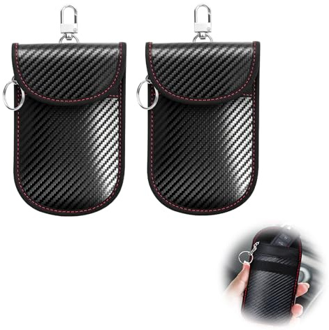 tiyiyok 2 Stück Autoschlüssel Hülle, Keyless Go Schutz mit RFID Schutzhüllen, Schlüsselmäppchen für Auto Keycards, Kreditkarten und Schlüsseletui Herren, kompaktes Schlüsseltasche Design