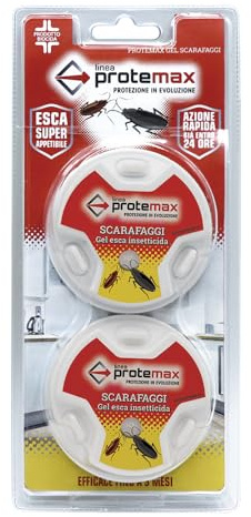 Protemax Gel Scarafaggi ESCA GEL TRAPPOLA, 2 contenitori da 2g, Azione Rapida entro 24 Ore, Escaa Super Appetibile. (2 conf.)