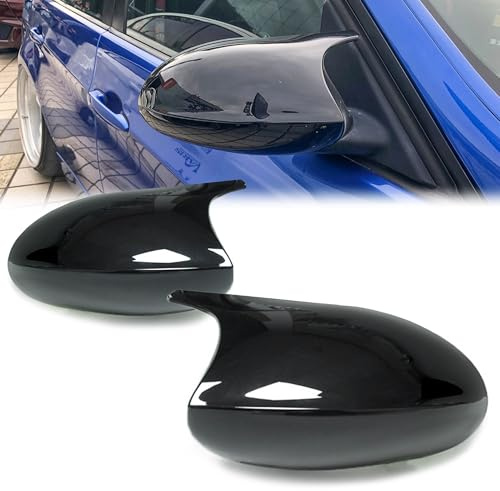 L+R M3 Optik Schwarz Spiegelkappen Außenspiegel Spiegel Kappen für BMW 3er E90 E91 Pre-LCI 2005 2006 2007 2008