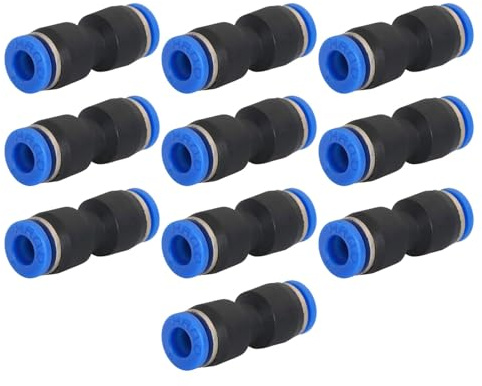 Connettori pneumatici, 10 pezzi, 6 mm e 8 mm, raccordo per tubo dell'aria compressa PG8-6, colore: blu e nero