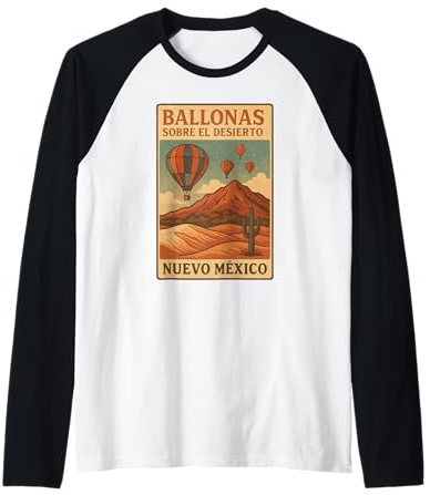 Deserto Palloncini Camicia Aria Calda Sopra Nuevo Messico Pa Maglia con Maniche Raglan
