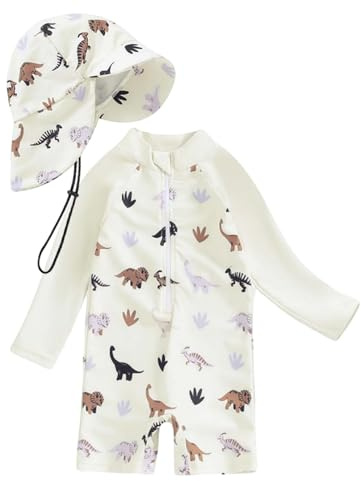 Traje de Baño Bebé UPF50+ con Capucha y Mangas Largas - Unisex, Tejido Secado Rápido para Protección Solar (0 Meses-4 años) 2025