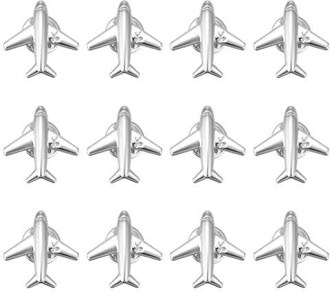 PH PandaHall 12 broches de avión, broches de avión, broche de avión pequeño, pin de cuello de vuelo, pin de solapa para mujeres y hombres, mochila, camisa, sombrero, bolsa, corbata, accesorios