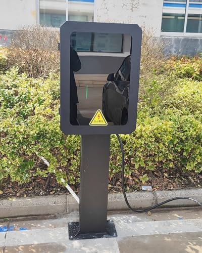 Elitix Outdoor Ev Charger Enclosure Pole Lockable, Waterproof Ev Charging Cable Holder Tesla, Ev Charger Pedestal Stand Outside Ground, Cable Column(H-70cm/27.6in)
