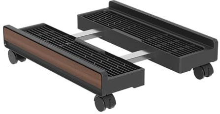 Generico Supporto Per Unità Centrale | Ripiano Regolabile Portatile Con Ruote Frenate | Base per PC Portatile da Pavimento | per Casa Ufficio Laptop Monitor Sala Giochi Archiviazione e Pavimento