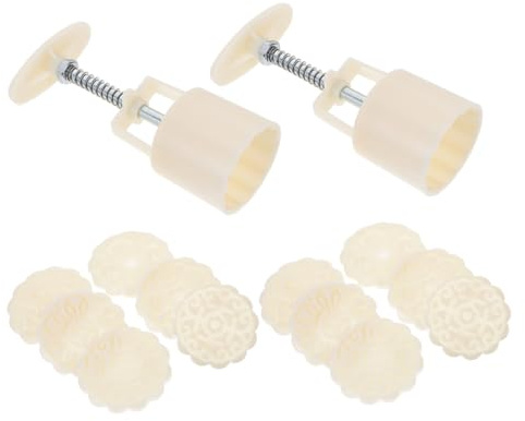 GLEAVI 2 set Stampi Mooncake con Motivi Floreali Stampi per Biscotti e Cupcake in Abs Accessori da Forno Riutilizzabili per Dolci Tradizionali Cinesi