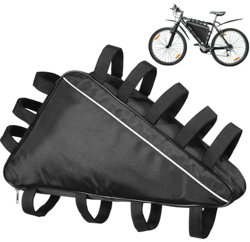 Sewroro Bike Frame Triangle Bag, Large Capacity Waterproof Bicycle Storage Bag with Mesh Pocket for Battery Case, Phone, Cash, Tools, 19. 3 X 16. 1 X 4. 3 Inches