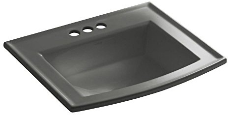 KOHLER K-2356-4-58 Archer Self-Rimming Bathroom Sink with 4 Centers, Thunder Grey