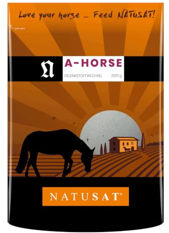 NATUSAT A-häst – hästfoder med glukosamin, MSM, kondroitin och L-lysin, hästleder, ledmetabolism (2100 g)