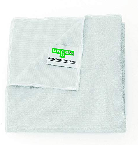 Unger MicroWipe Microfibre Cloth 40x40cm - Pack of 10, Lint Free, White