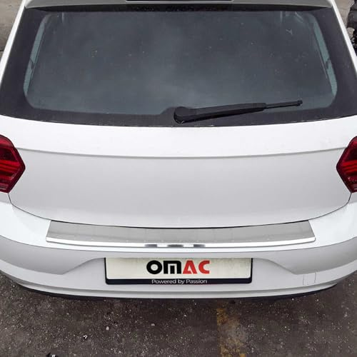 OMAC Ladekantenschutz für VW Polo mk6 Schrägheck 2017-2026 Edelstahl Chrom | Stoßstangenschutz, fahrzeugspezifische Passform
