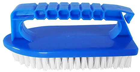 well2wellness® Pool Handbürste Reinigungsbürste mit blauem Griff und weißen Borsten