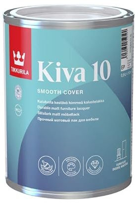 TIKKURILA Kiva 10 - Matt Lacquer For Wooden Furniture, Trim, Doors & Windows - 1 Litre