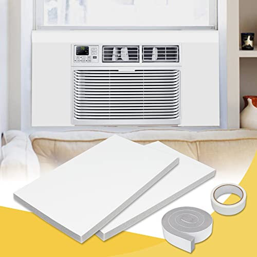 Powrocket Fenster-Klimaanlage, Schaumstoff-Isolierplatte, 43,2 cm hoch x 22,9 cm breit, für alle Jahreszeiten, Schutzfenster, AC-Seitenwände, Kit mit Klimaanlage oben Dichtungsstreifen