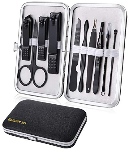 Maniküre Set 10-tlg. Professionelles Nagelknipser Kit Pediküre Kit, Schwarz | Keiby Citom, Pediküre Kit, Edelstahl, Nagel Schere, Nagelpflege, Nagelknipser Kit, Reise Beauty Kit