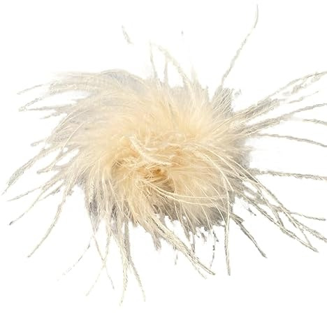Lot de 2 broches à plumes naturelles pour femme et fille - Plume d'autruche naturelle - Accessoire de cheveux - Pour mariage, fête, festival