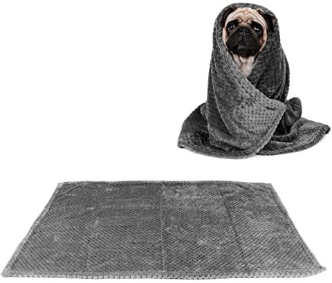 Haustierdecke, Hundedecke, Waschbar, Katzendecke, Weiche Fleece-Welpendecke, Kleine Decken Für Hunde, 99,9 X 59,9 Cm, Grau(Grau)