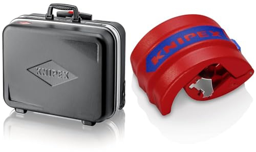 KNIPEX Werkzeugkoffer BIG Basic Move & BiX® Schneider für Kunststoffrohre und Dichthülsen, 20-50 mm, trennt spanlos, incl. 2 Ersatzklingen, Rohrschneider, 90 22 10 BK